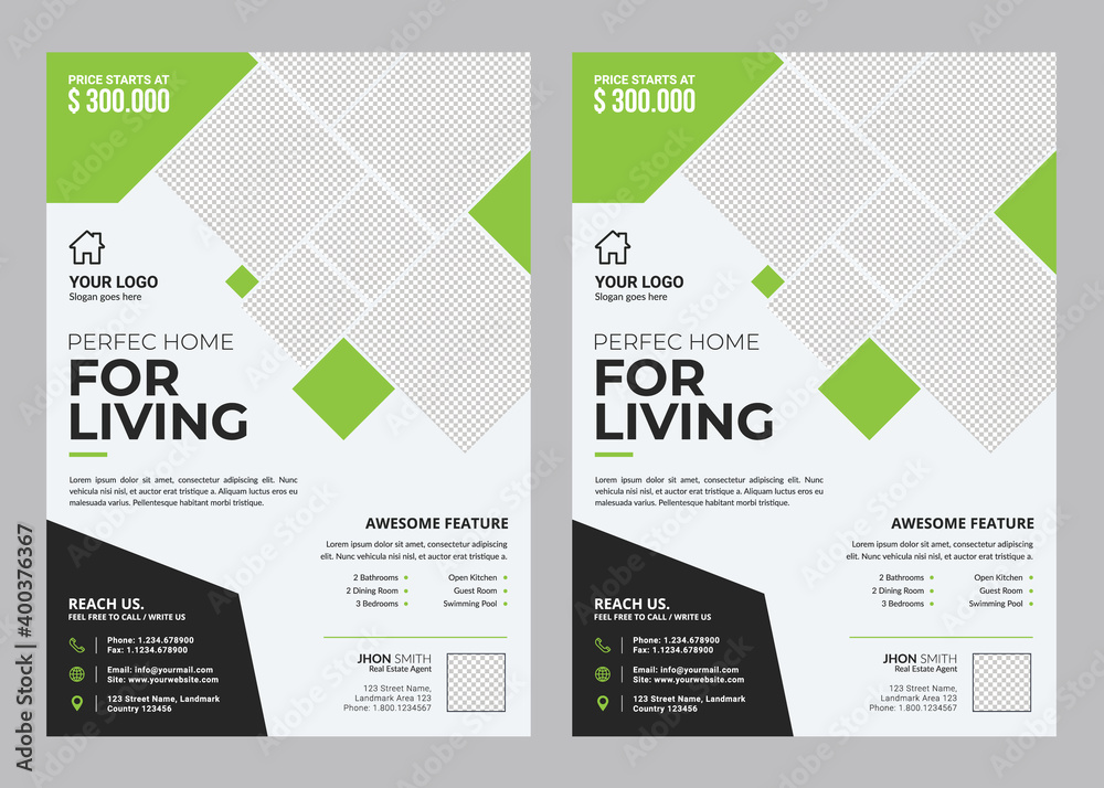 Vector illustration, a real estate flyer template can be used for all your needs, suitable for all property-related businesses Vector illustration, a real estate flyer template can be used for all your needs, suitable for all property-related businesses
