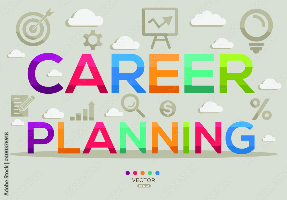 Creative (career planning) Banner Word with Icon ,Vector illustration.
