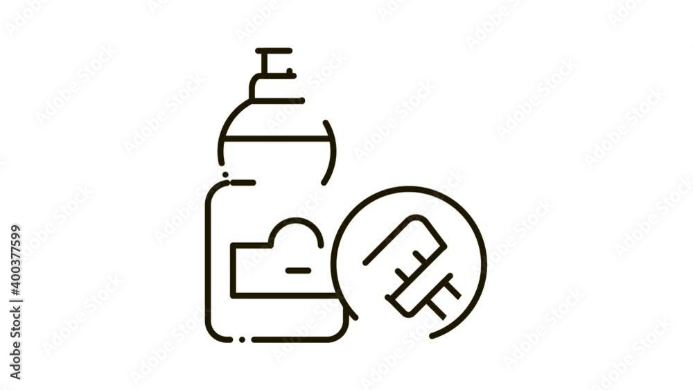 Liquid Bottle Icon Animation. black Liquid Bottle animated icon on white background