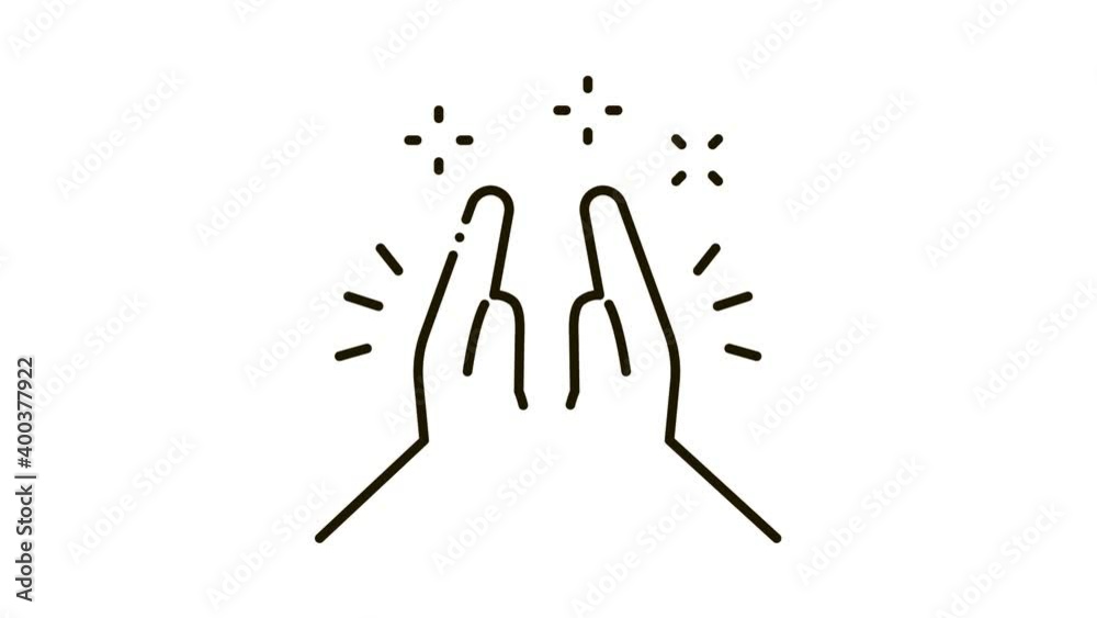 Hand Clapping Icon Animation. black Hand Clapping animated icon on white background Hand Clapping Icon Animation. black Hand Clapping animated icon on white background