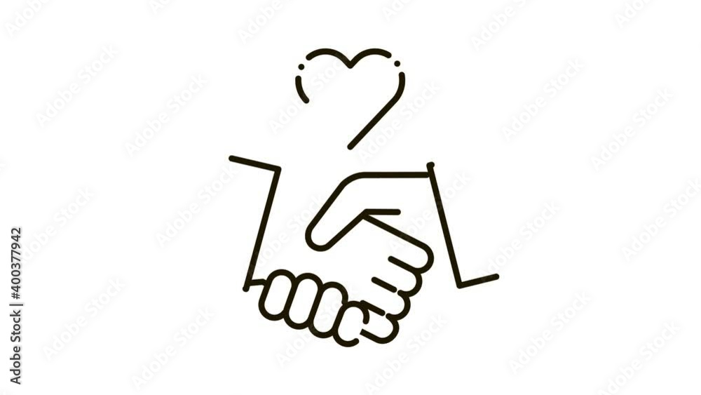 Lovely Handshake Icon Animation. black Lovely Handshake animated icon on white background Lovely Handshake Icon Animation. black Lovely Handshake animated icon on white background