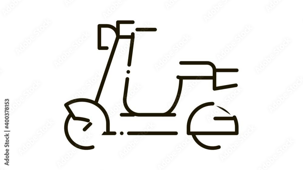 Scooter Icon Animation. black Scooter animated icon on white background Scooter Icon Animation. black Scooter animated icon on white background
