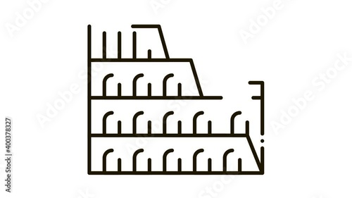 Wallpaper Mural Coliseum Building Icon Animation. black Coliseum Building animated icon on white background Torontodigital.ca