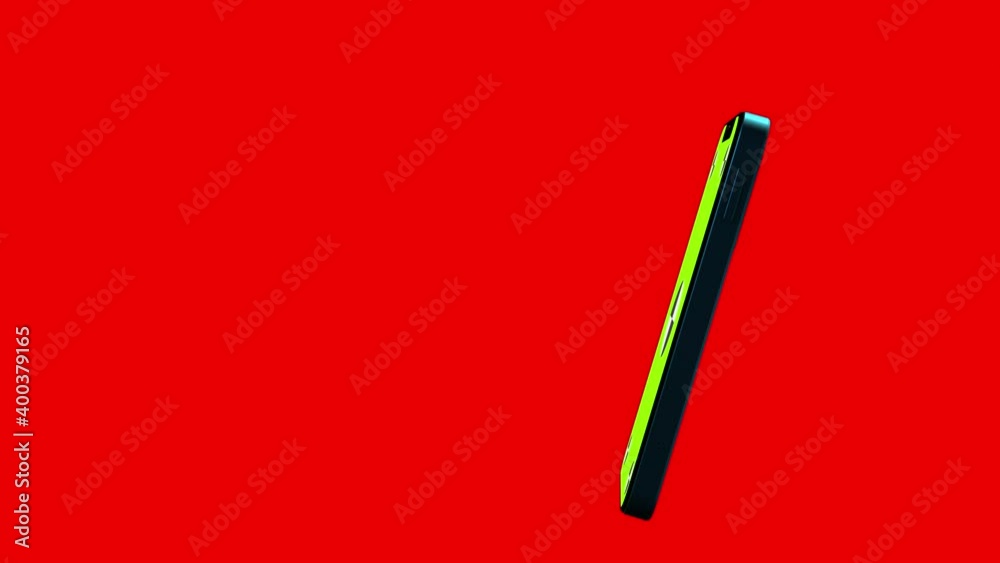 the smartphone rotates around an axis. no background with green screen for tracking and keying. footage to replace the background and screen. loop animation the smartphone rotates around an axis. no background with green screen for tracking and keying. footage to replace the background and screen. loop animation