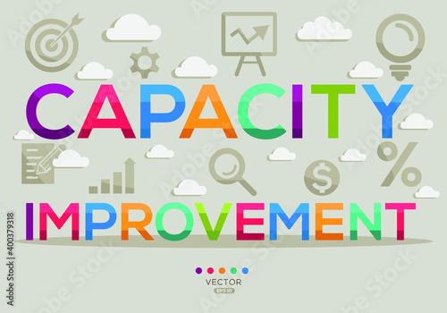 Creative (capacity improvement) Banner Word with Icon ,Vector illustration.
