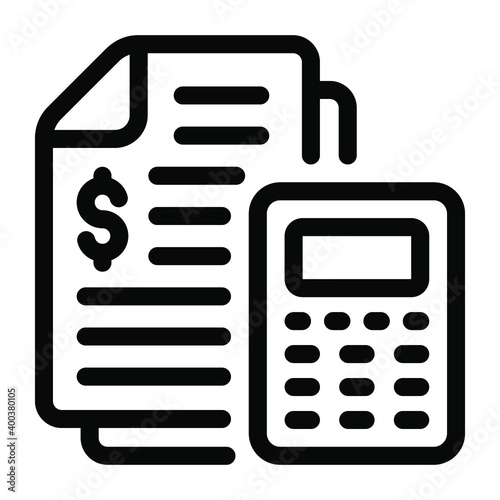 
Dollar paper with cruncher denoting accounting icon
