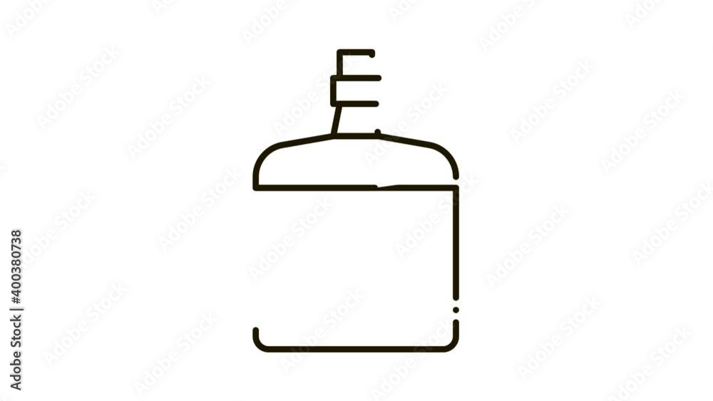 Drink Bottle Icon Animation. black Drink Bottle animated icon on white background Drink Bottle Icon Animation. black Drink Bottle animated icon on white background