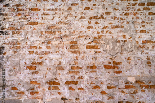 texture of brick wall with concrete for background. copy space.