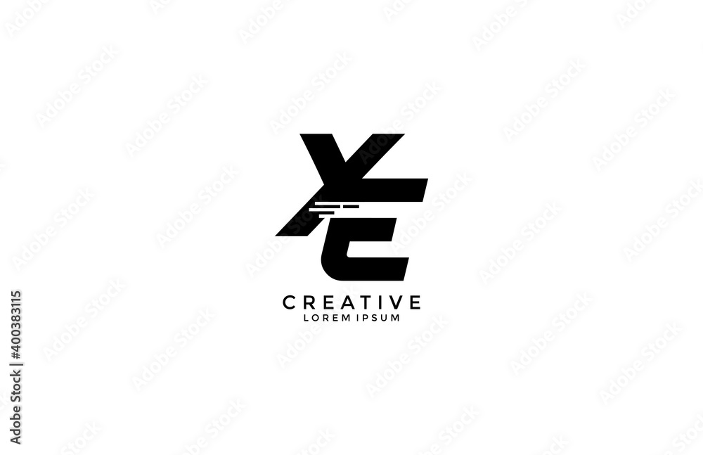 Initial Letter XE Tech Sport Speed Style Logo Design Template Initial Letter XE Tech Sport Speed Style Logo Design Template