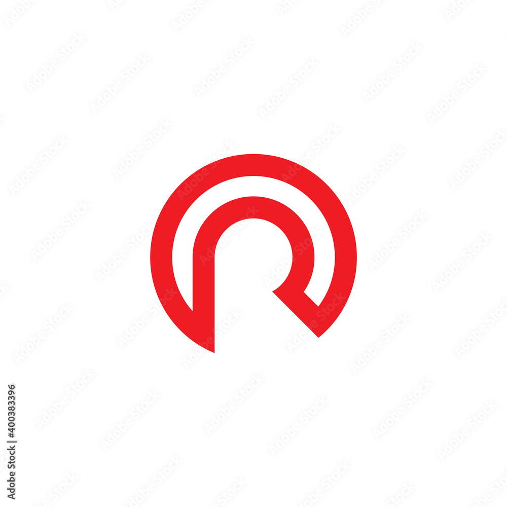 abstract letter r red simple circle geometric design logo vector abstract letter r red simple circle geometric design logo vector
