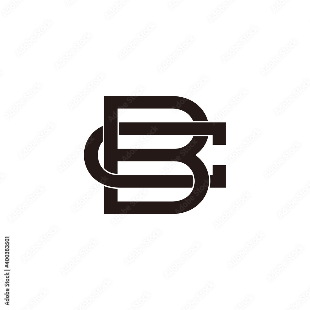 letter bc overlap design line 3d flat logo vector letter bc overlap design line 3d flat logo vector
