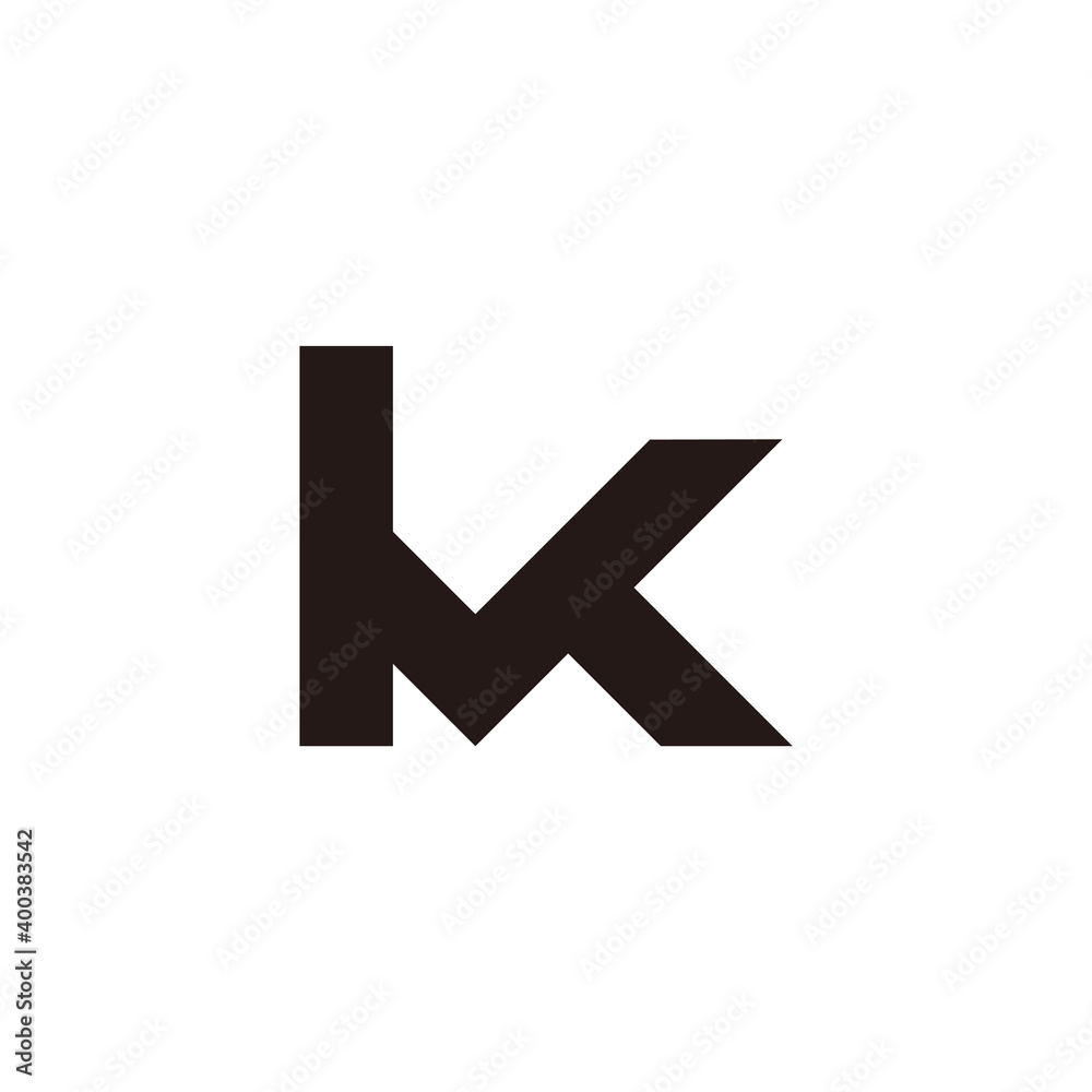 abstract letter mk simple geometric line logo vector abstract letter mk simple geometric line logo vector