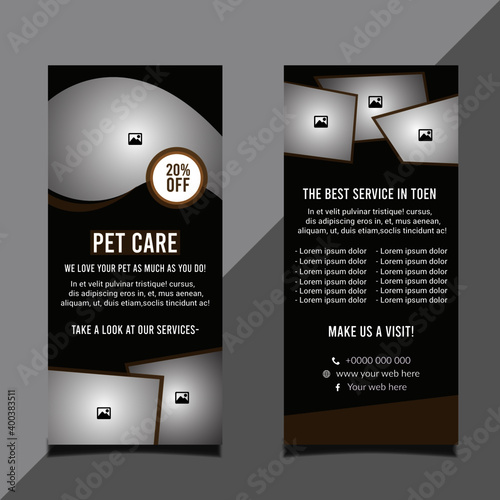 Pet Care Rack Card design