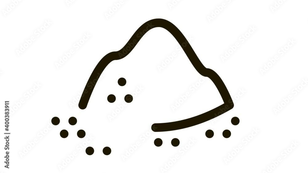 Sugar Sand Heap Icon Animation. black Sugar Sand Heap animated icon on white background Sugar Sand Heap Icon Animation. black Sugar Sand Heap animated icon on white background