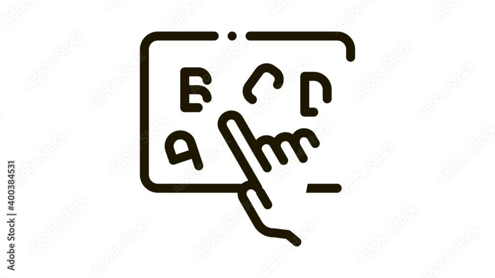 Hand Show Letter Icon Animation. black Hand Show Letter animated icon on white background Hand Show Letter Icon Animation. black Hand Show Letter animated icon on white background
