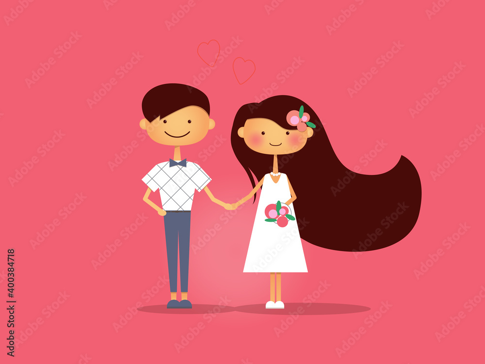 happy couple of newlyweds in love hold hands happy couple of newlyweds in love hold hands