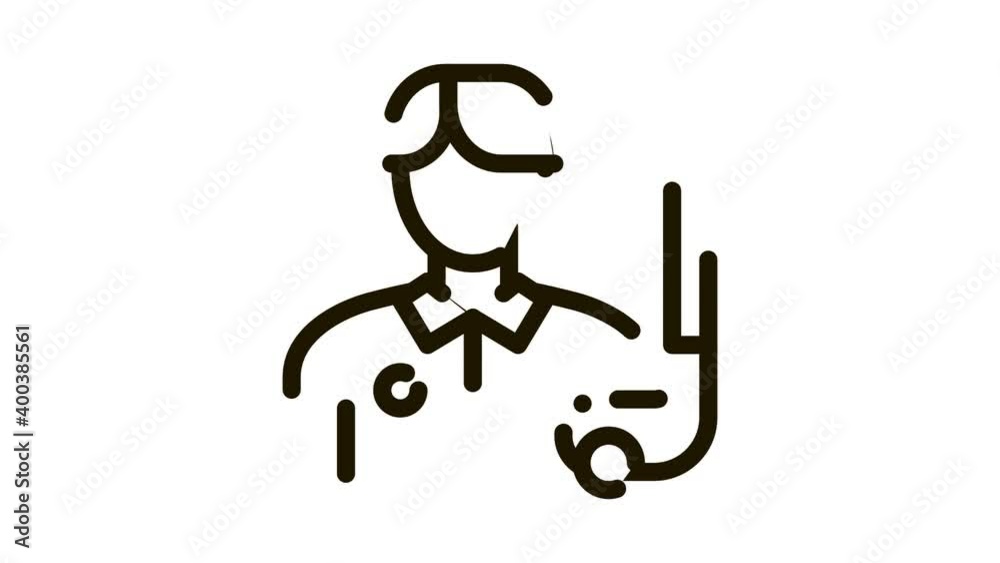 Man Golf Player Icon Animation. black Man Golf Player animated icon on white background Man Golf Player Icon Animation. black Man Golf Player animated icon on white background