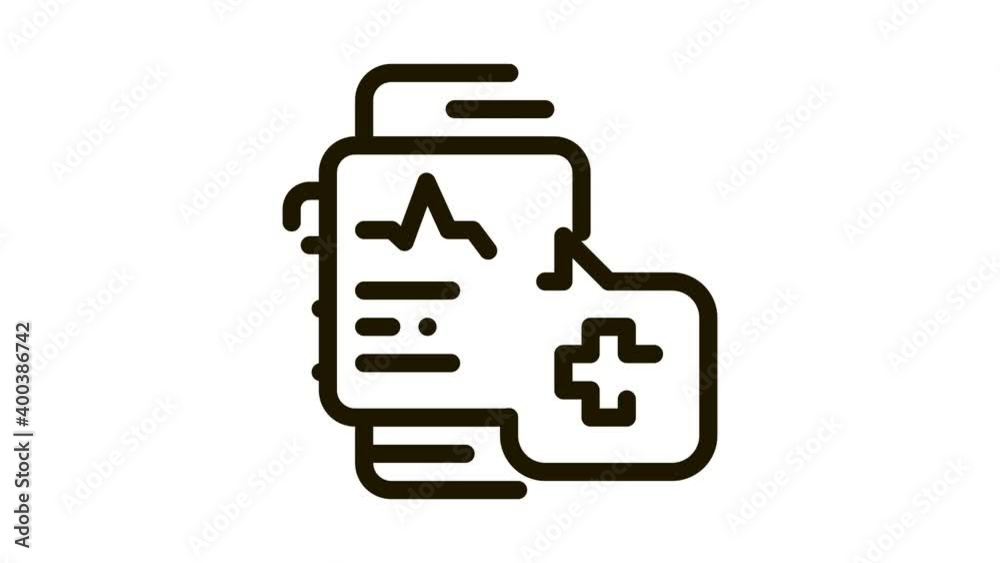 Heartbeat Watch Icon Animation. black Heartbeat Watch animated icon on white background Heartbeat Watch Icon Animation. black Heartbeat Watch animated icon on white background