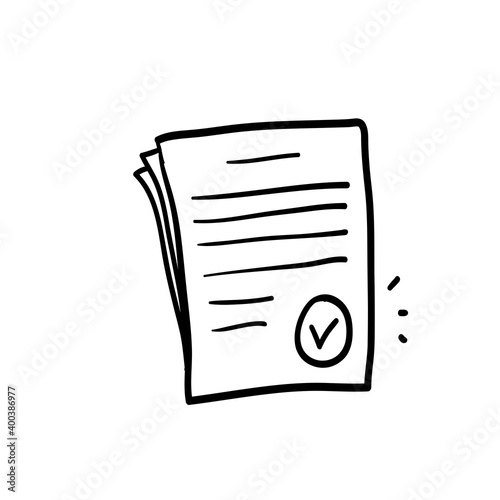 hand drawn doodle pile of license or contract documents illustration vector isolated