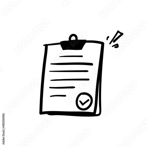 hand drawn doodle pile of license or contract documents illustration vector isolated