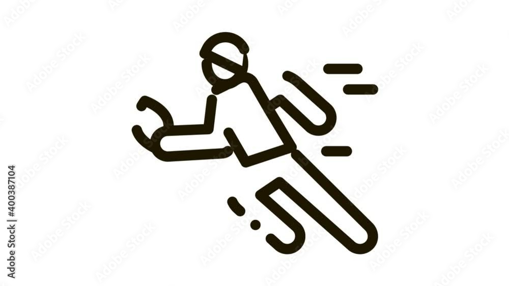 Rugby Player in Motion Icon Animation. black Rugby Player in Motion animated icon on white background Rugby Player in Motion Icon Animation. black Rugby Player in Motion animated icon on white background
