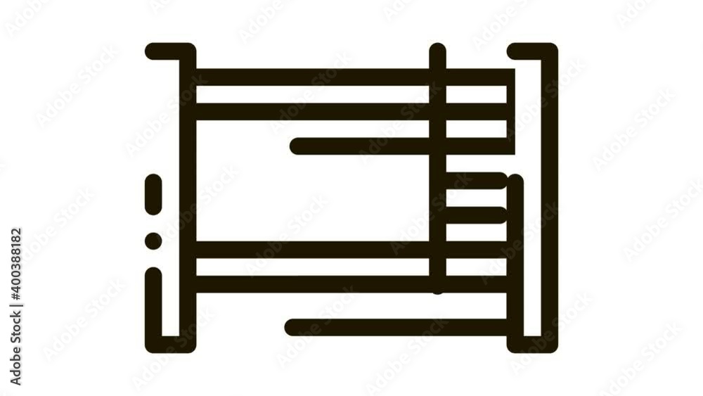 Bunk Bed Icon Animation. black Bunk Bed animated icon on white background Bunk Bed Icon Animation. black Bunk Bed animated icon on white background