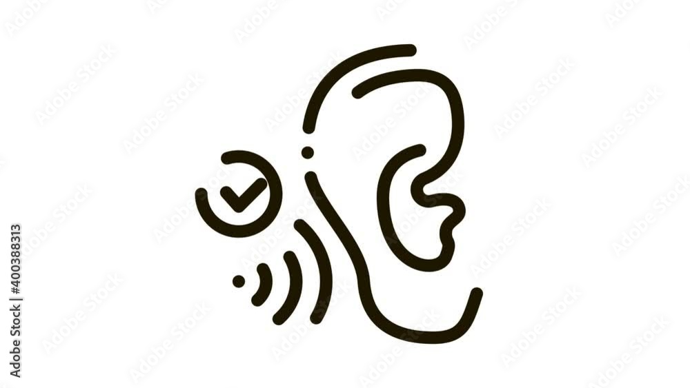 Good Hearing Perception Icon Animation. black Good Hearing Perception animated icon on white background Good Hearing Perception Icon Animation. black Good Hearing Perception animated icon on white background