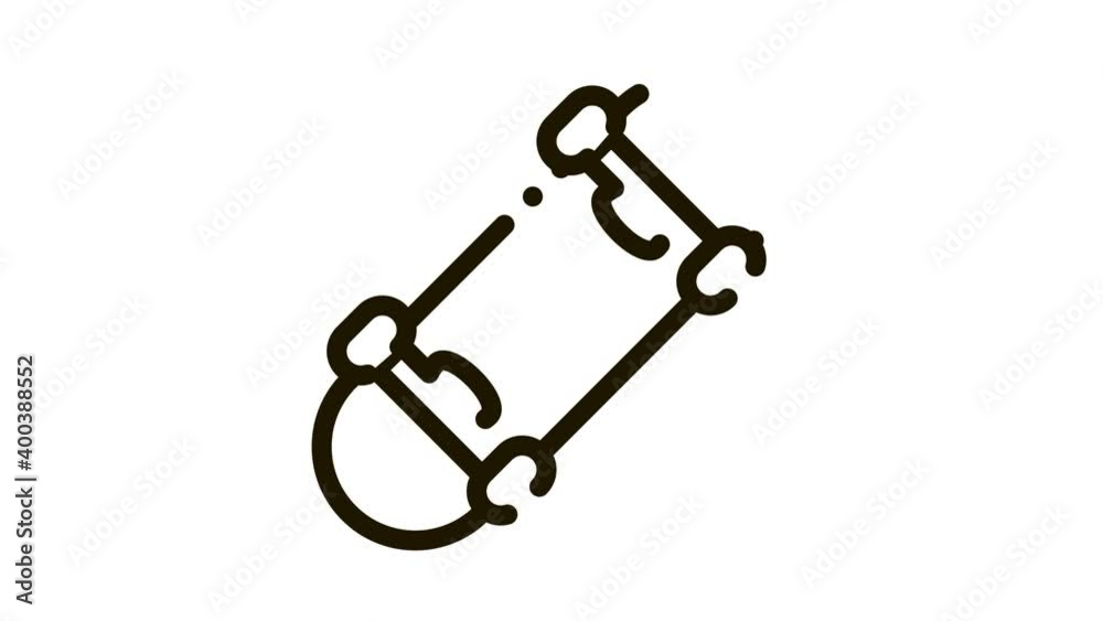 Skate with Wheels Icon Animation. black Skate with Wheels animated icon on white background Skate with Wheels Icon Animation. black Skate with Wheels animated icon on white background