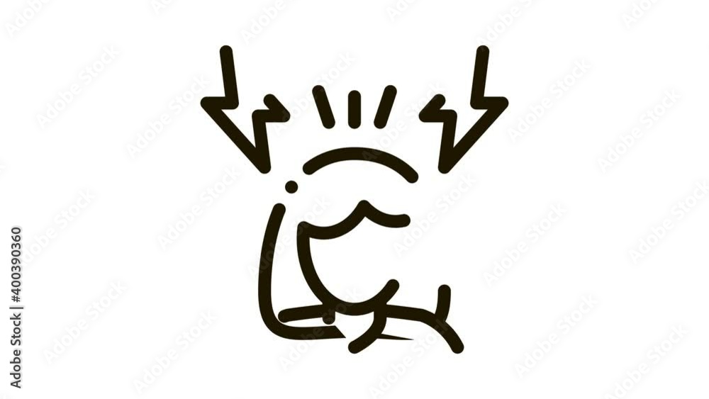 Stressed Woman Icon Animation. black Stressed Woman animated icon on white background Stressed Woman Icon Animation. black Stressed Woman animated icon on white background