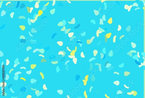 Light Blue, Yellow vector template with memphis shapes.