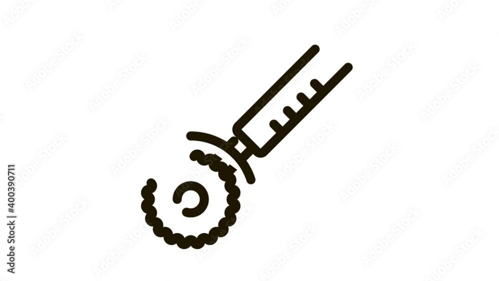 Pizza Knife Icon Animation. black Pizza Knife animated icon on white background Pizza Knife Icon Animation. black Pizza Knife animated icon on white background