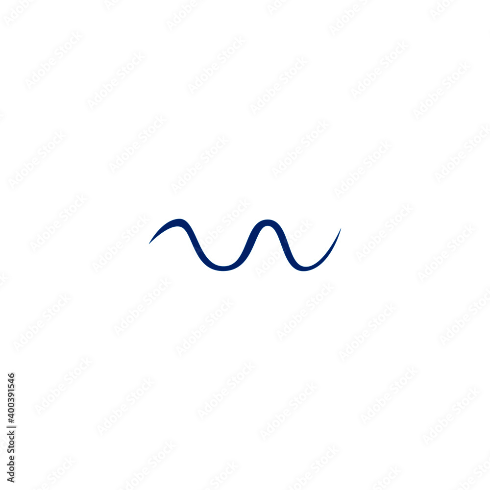 Blue wave sign, symbol, art, icon isolated on white