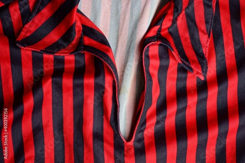red black striped crumpled collared shirt fabric texture