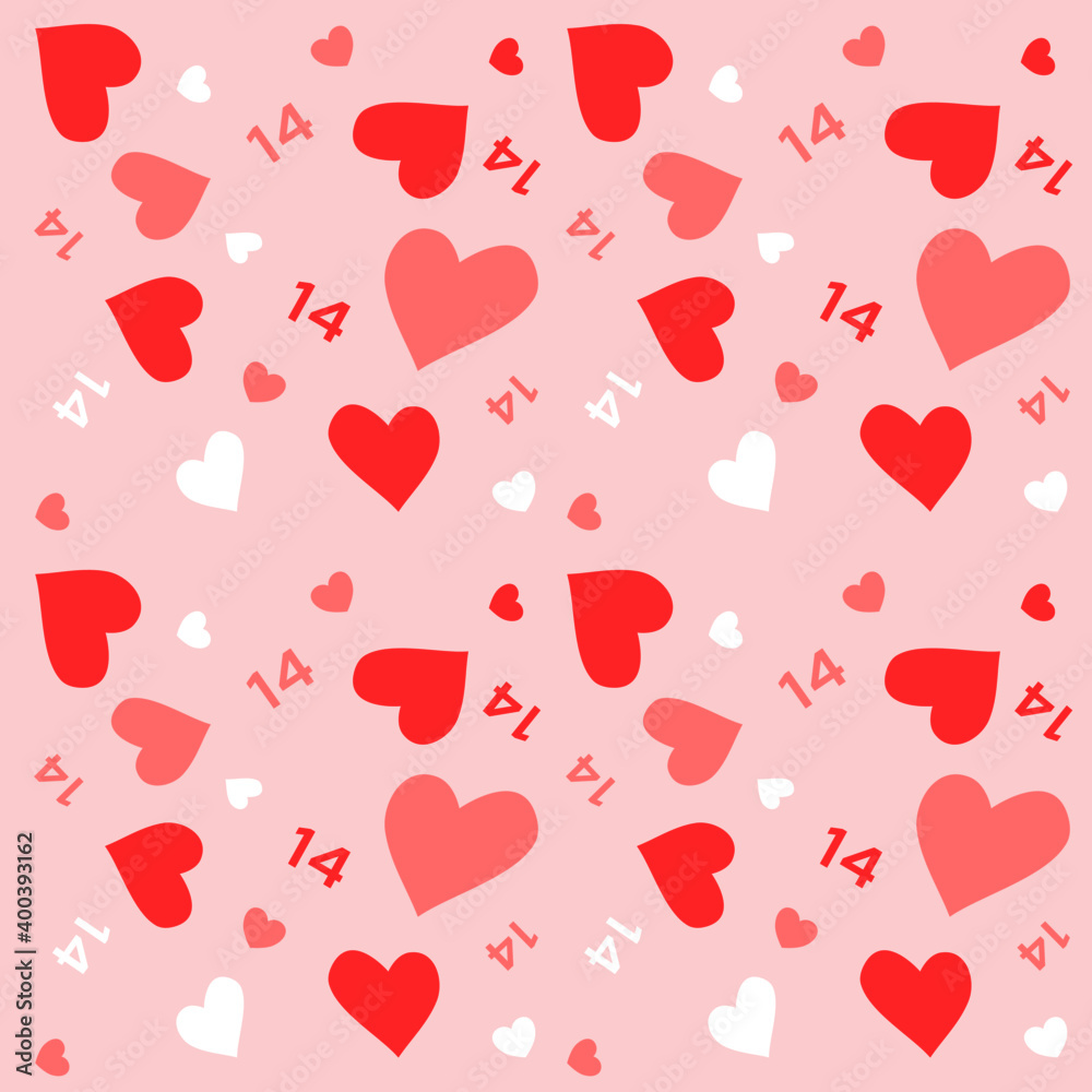 Symbol and icon in valentine day with seamless pattern style. With love and pink color theme.