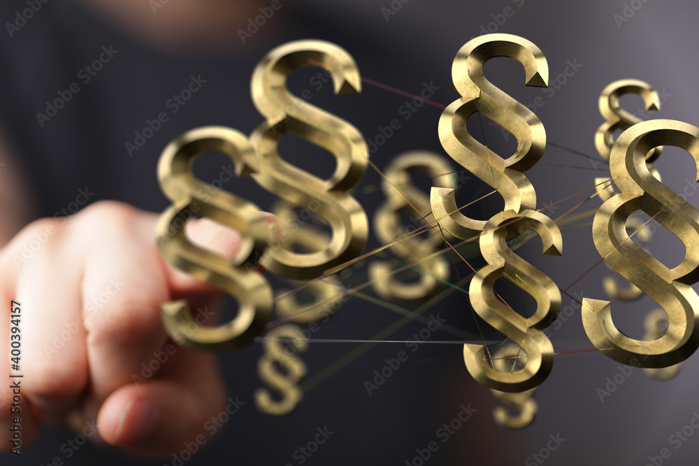 Obraz premium 3D rendering digital paragraph law symbol