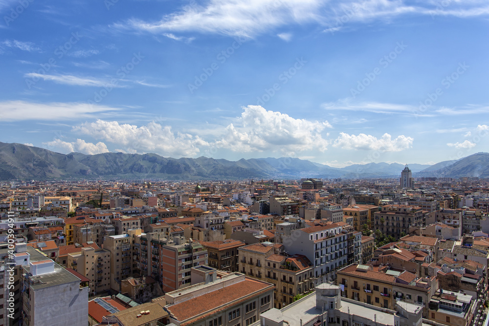 Beautiful view over the city of Palermo