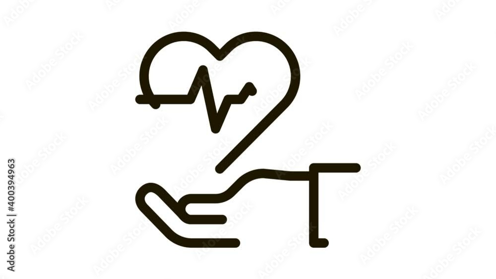 Hand Hold Heart Icon Animation. black Hand Hold Heart animated icon on white background Hand Hold Heart Icon Animation. black Hand Hold Heart animated icon on white background