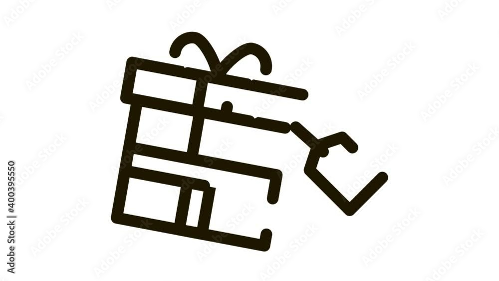 Gist Box Label Icon Animation. black Gist Box Label animated icon on white background Gist Box Label Icon Animation. black Gist Box Label animated icon on white background