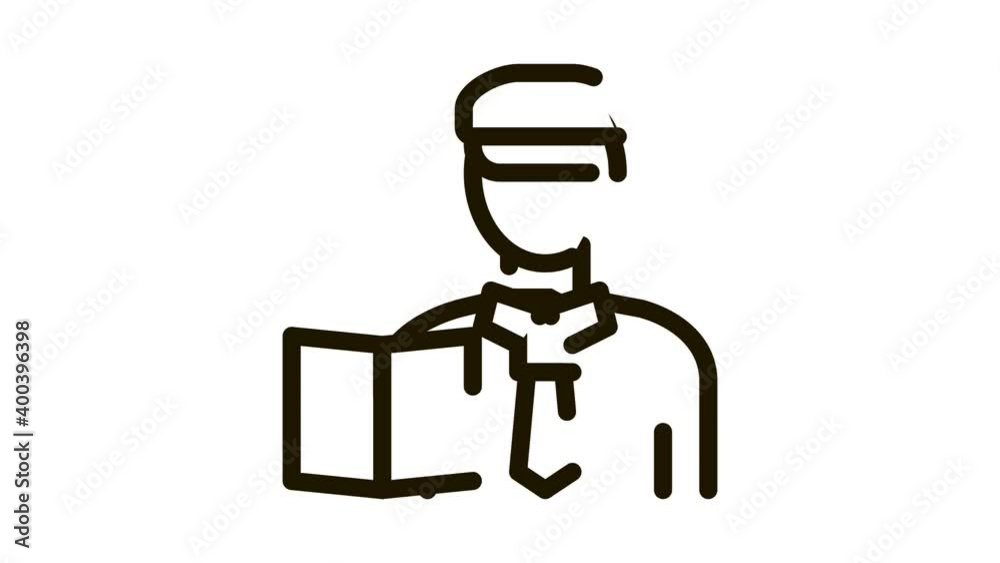Custom Policeman Icon Animation. black Custom Policeman animated icon on white background Custom Policeman Icon Animation. black Custom Policeman animated icon on white background