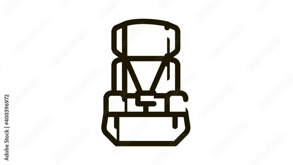 Child Seat Chair Icon Animation. black Child Seat Chair animated icon on white background Child Seat Chair Icon Animation. black Child Seat Chair animated icon on white background