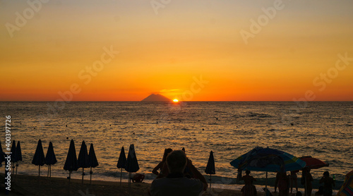 Sunset over Stromboli