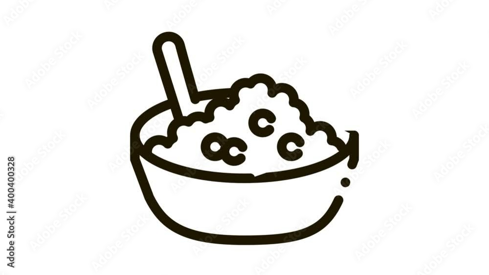 Caviar Dish Bowl Icon Animation. black Caviar Dish Bowl animated icon on white background Caviar Dish Bowl Icon Animation. black Caviar Dish Bowl animated icon on white background