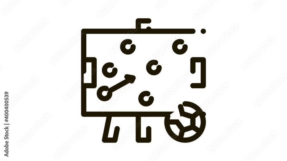 Soccer Strategy On Desk Icon Animation. black Soccer Strategy On Desk animated icon on white background Soccer Strategy On Desk Icon Animation. black Soccer Strategy On Desk animated icon on white background