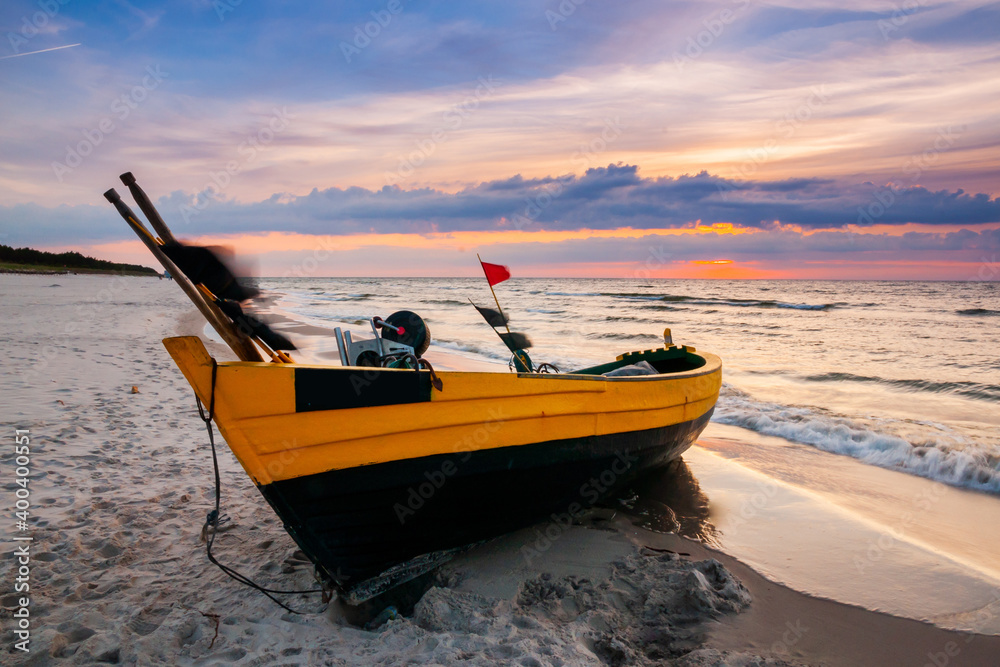 fishing boat on the beach - baltic sea