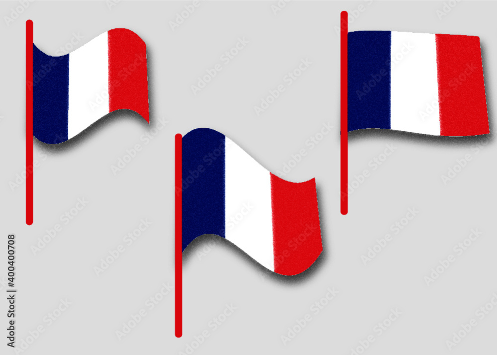 CMYK National France flag vector. Blue, white and red Flag. Paris
