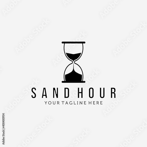 Vintage Hourglass Logo Vector Design Illustration Icon Clock