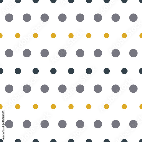 Dots in rows seamless repeat pattern on a white background, vector illustration.