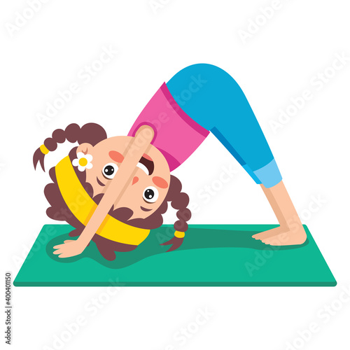 Funny Kid In Yoga Pose