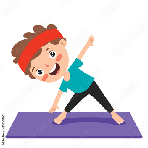 Funny Kid In Yoga Pose