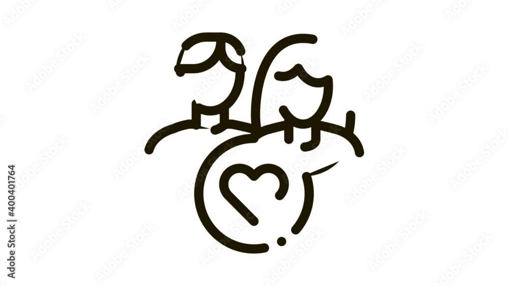 Man And Girl And Heart Icon Animation. black Man And Girl And Heart animated icon on white background Man And Girl And Heart Icon Animation. black Man And Girl And Heart animated icon on white background
